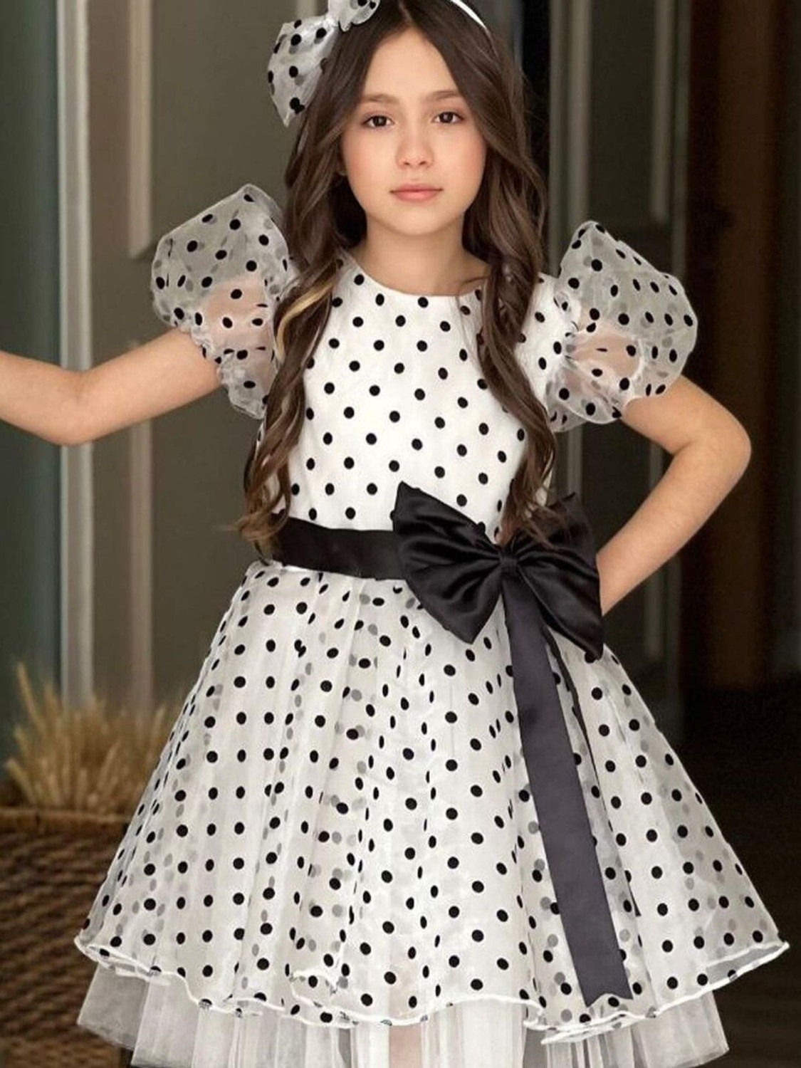 Moonette black polka dots Midi