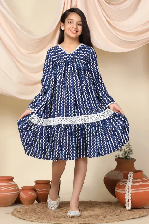 Fablina Zigzag pattern Midi Dress