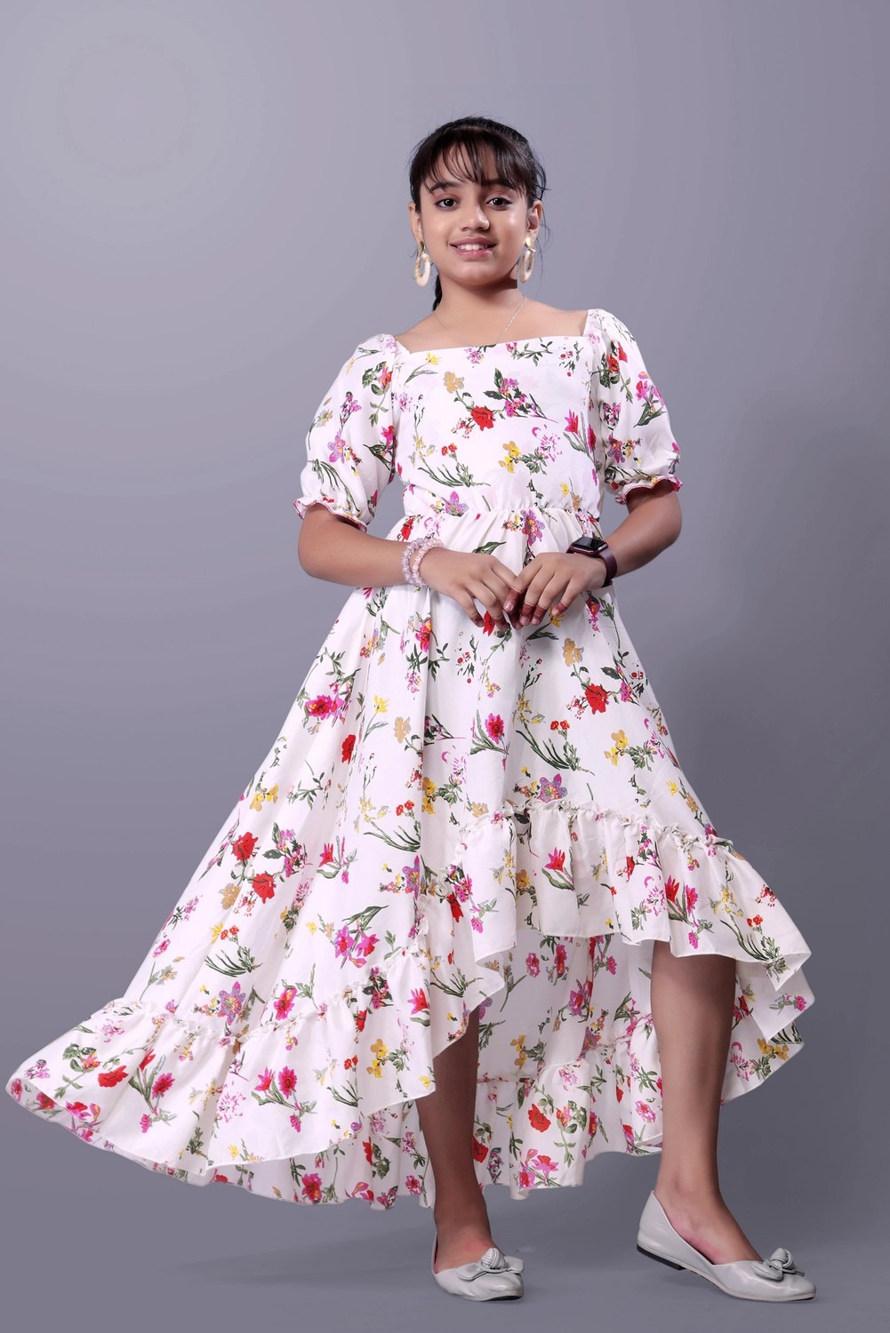 Aamira Foral high-low maxi dress