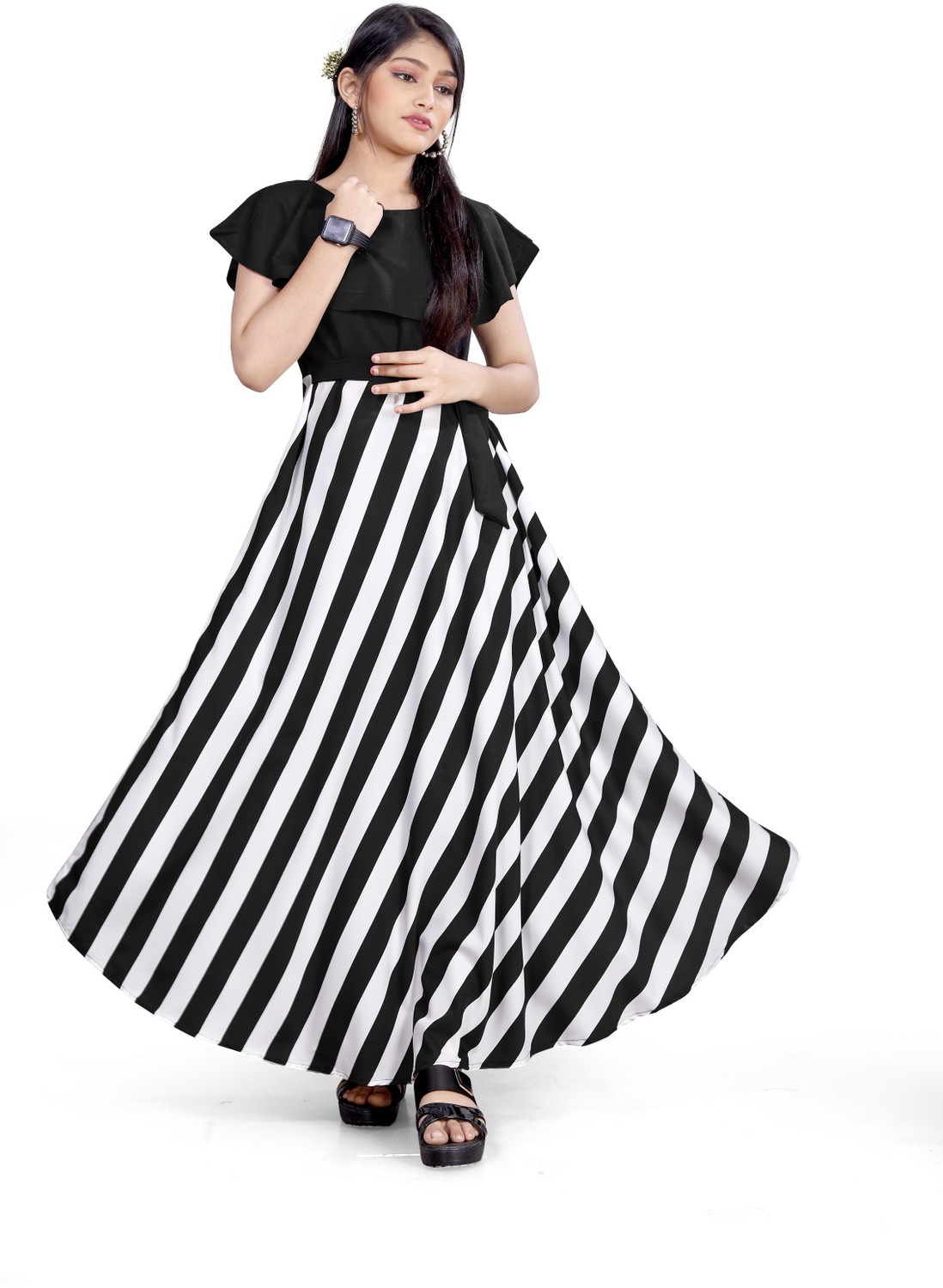 Aamira Black & White Maxi Dress