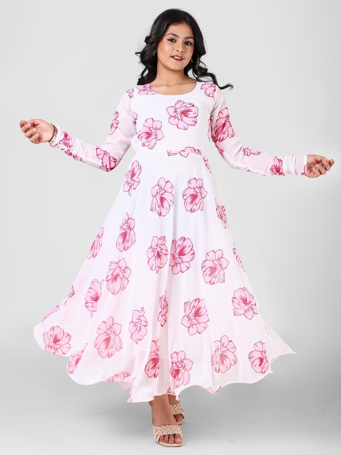 Aamira Soft Pink Floral Print Maxi