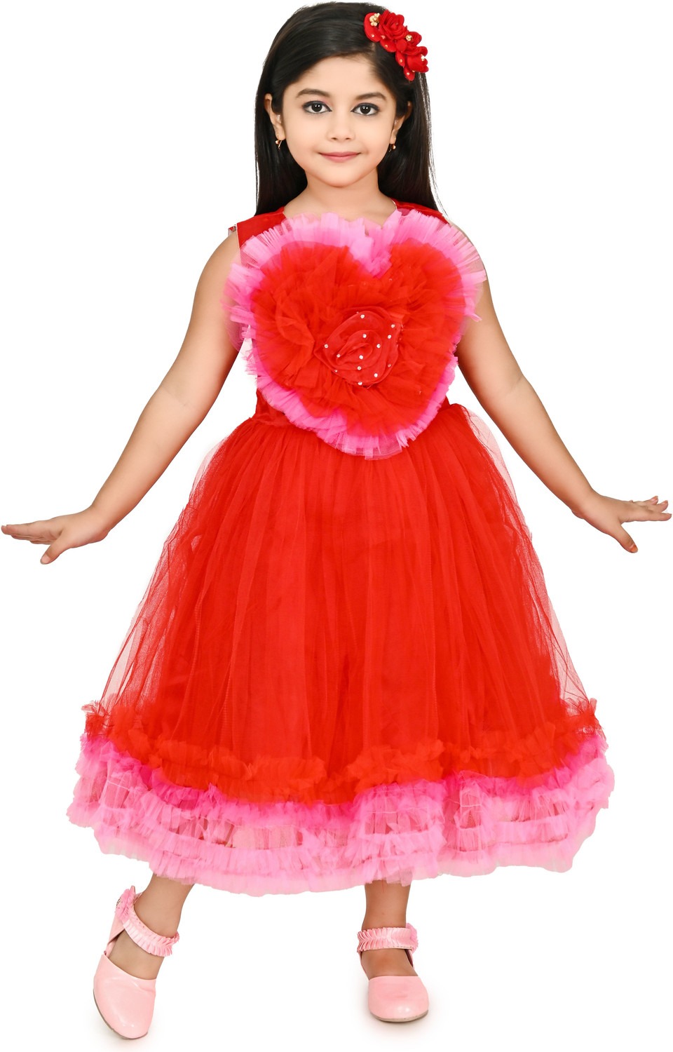 Zestelle 3D ruffled heart Print Dress