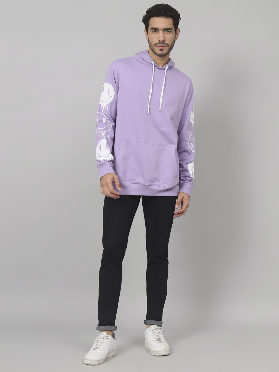 Dapper.Co Full Sleeve Printed Hooded Sweatshirt
