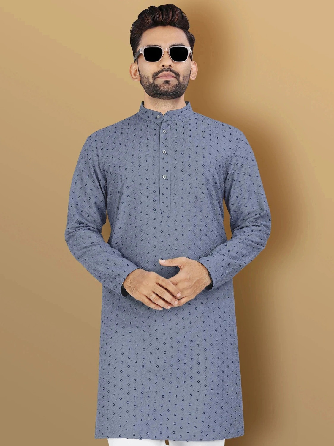 Verve Cross Type Small Dots Kurta Set