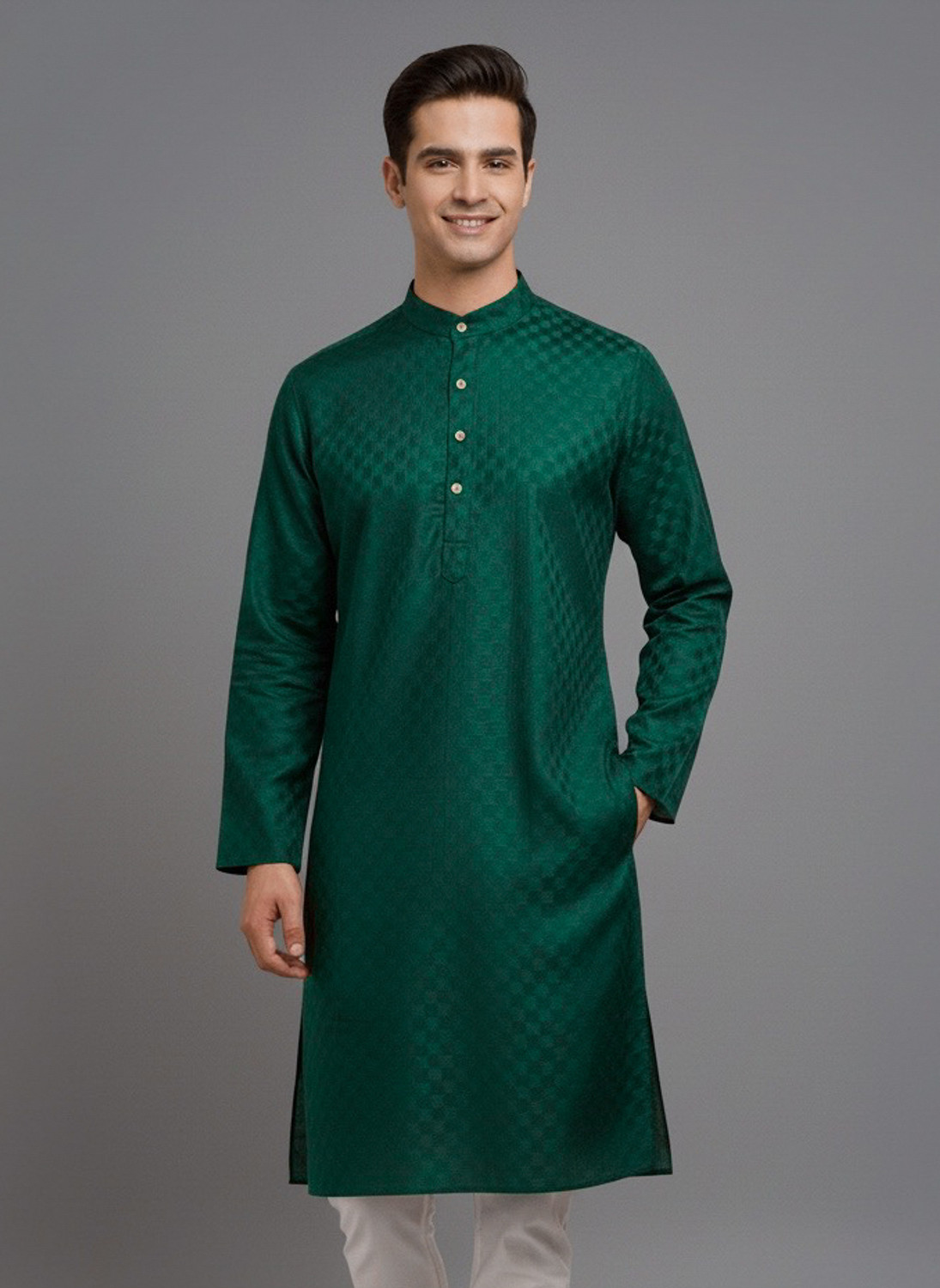 Tirthan Geometric weave  kurta set