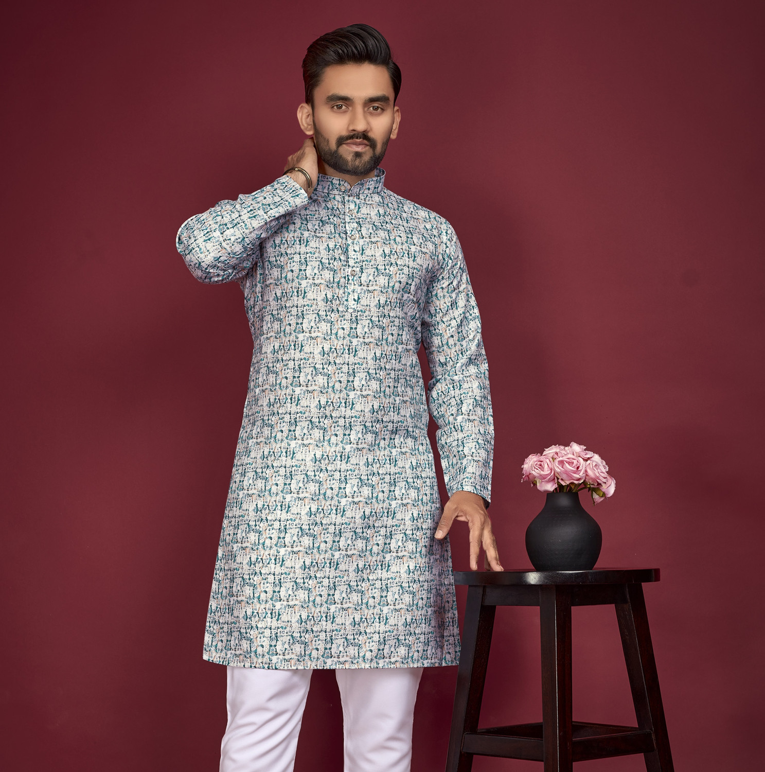 Civanth Abstract Print Straight Kurta