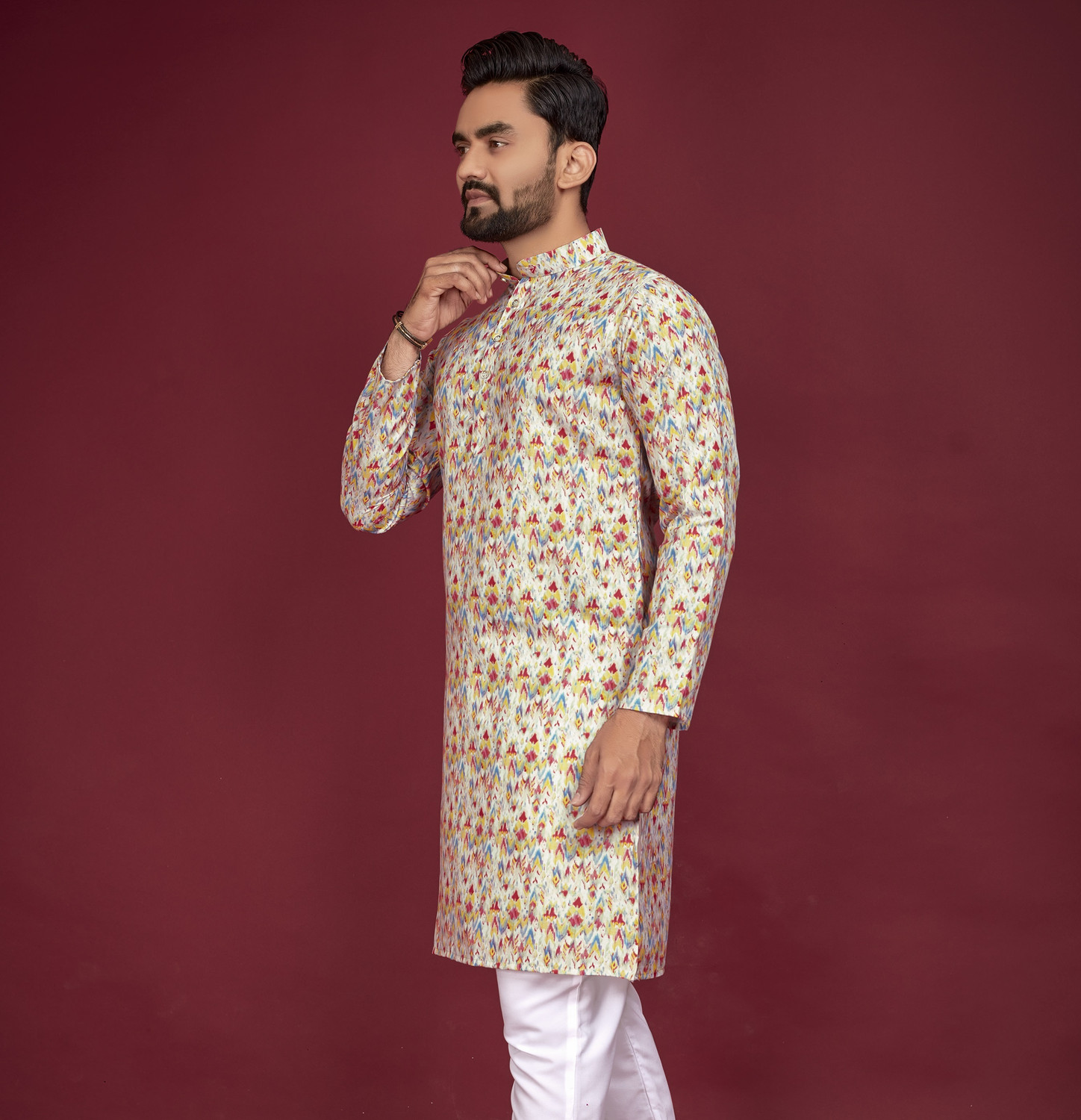 Civanth Geometric digital print Kurta