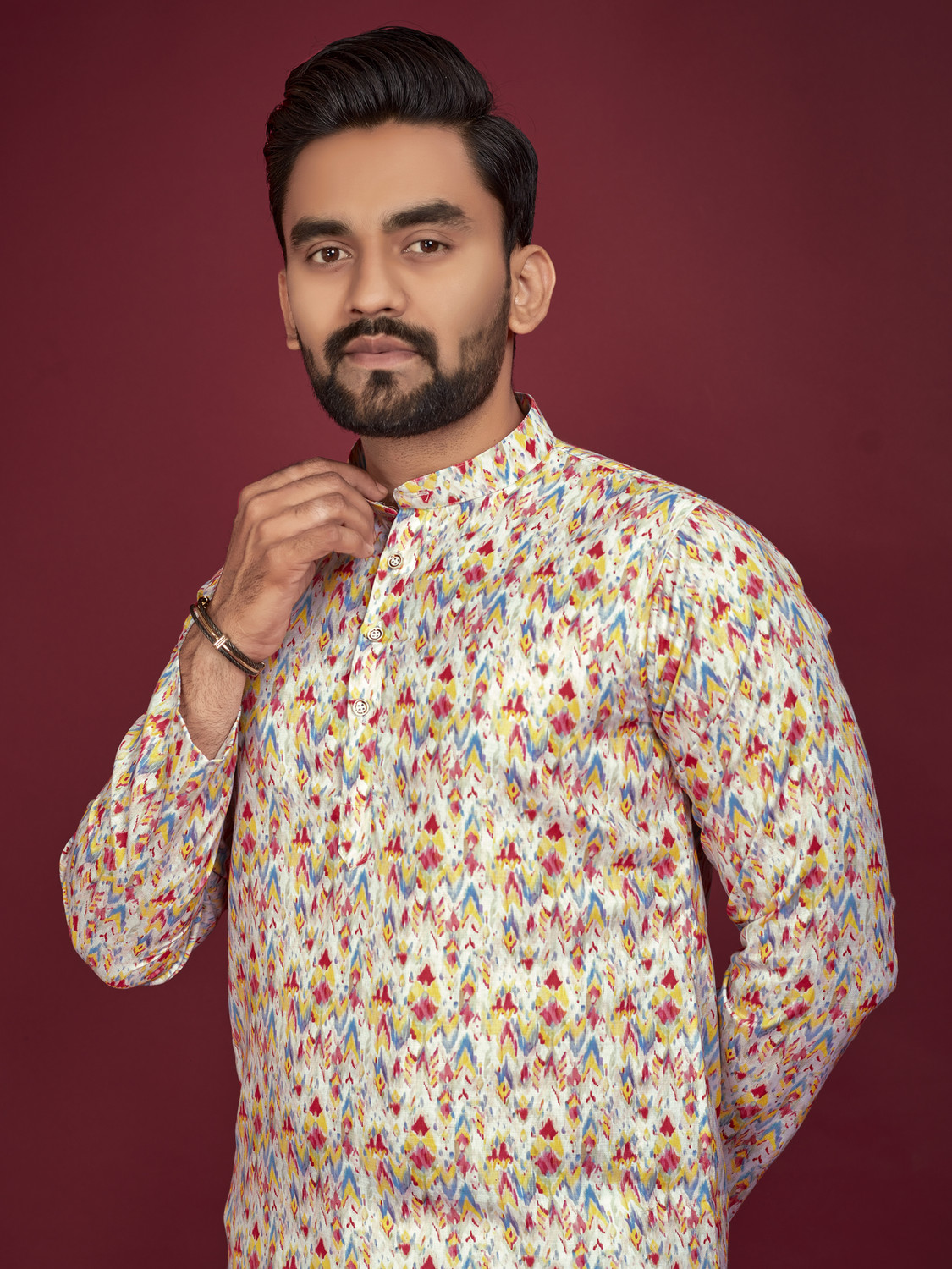 Civanth Geometric digital print Kurta