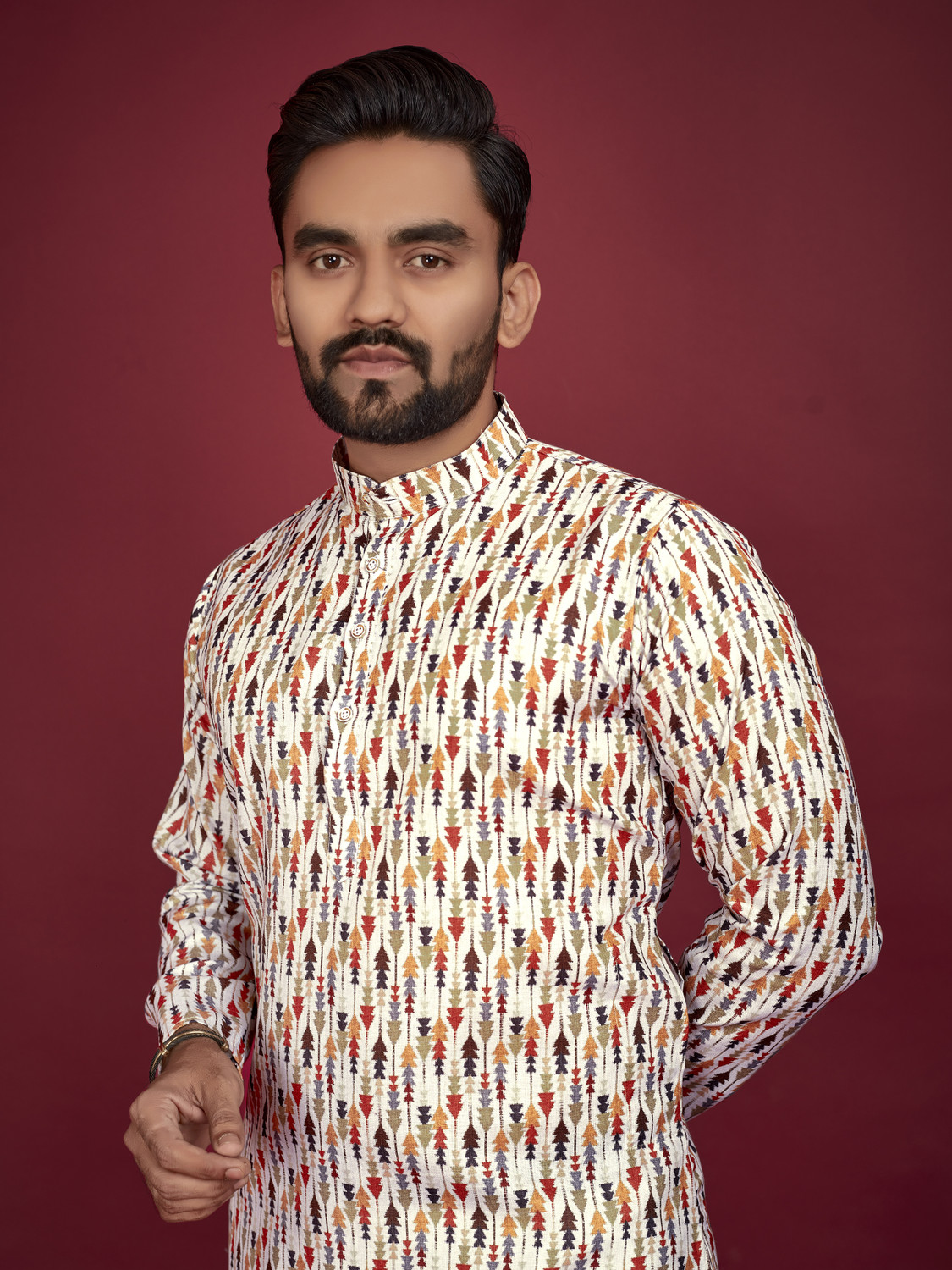 Civanth Stylized arrows print Kurta