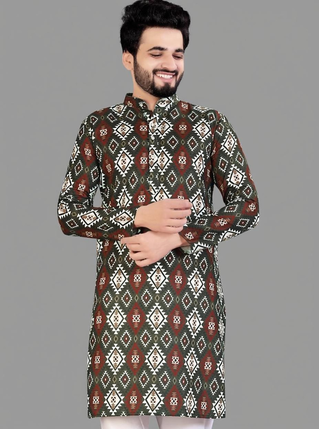 Civanth Diamond & lattice print  Kurtha