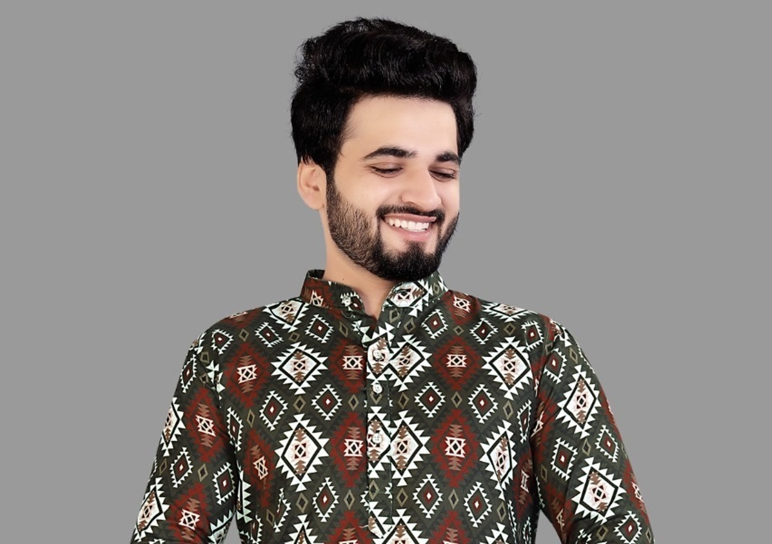 Civanth Diamond & lattice print  Kurtha