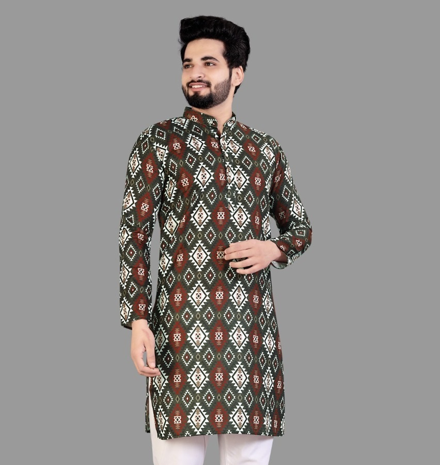 Civanth Diamond & lattice print  Kurtha
