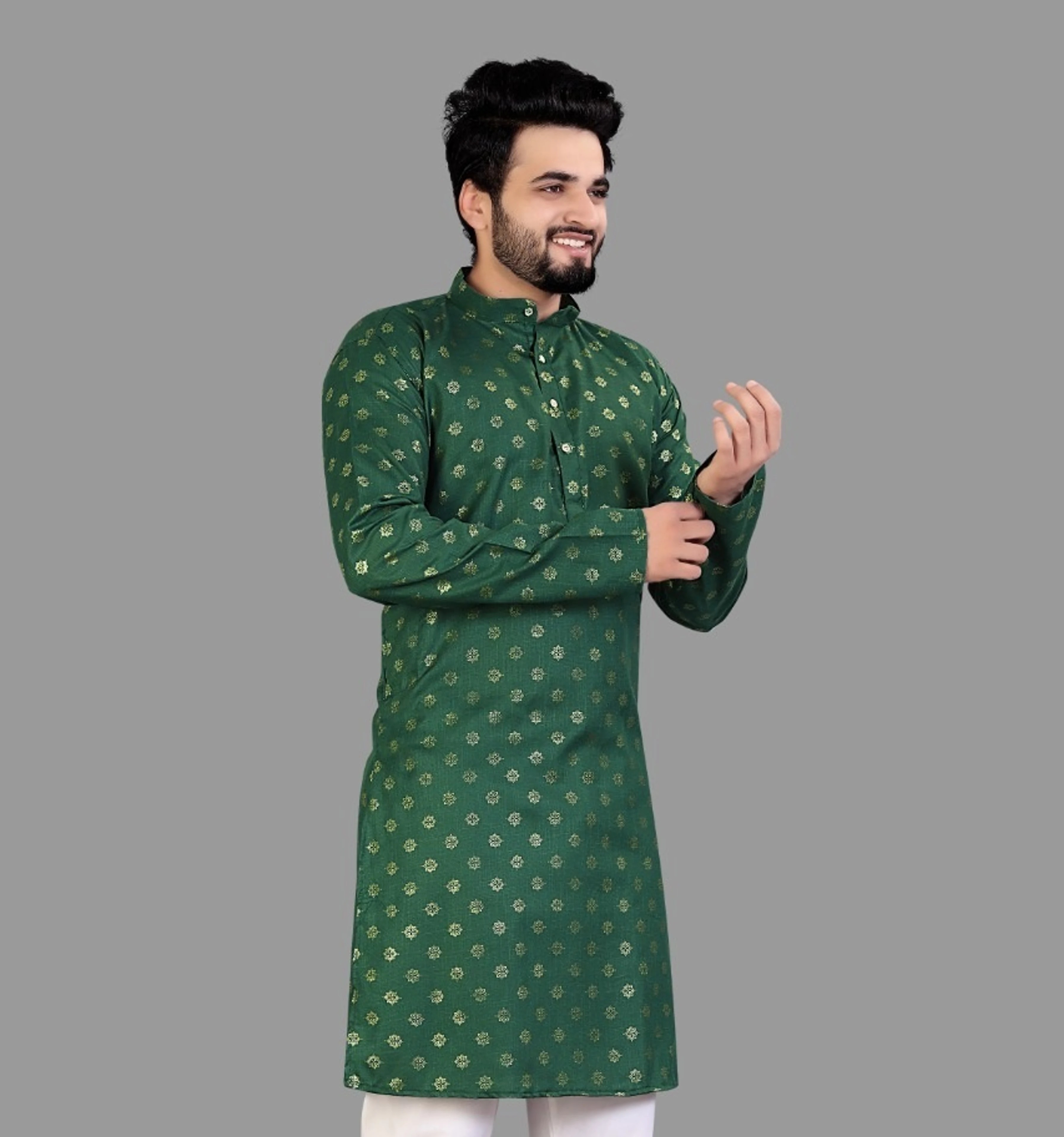 Civanth Gold Butti print  Kurtha