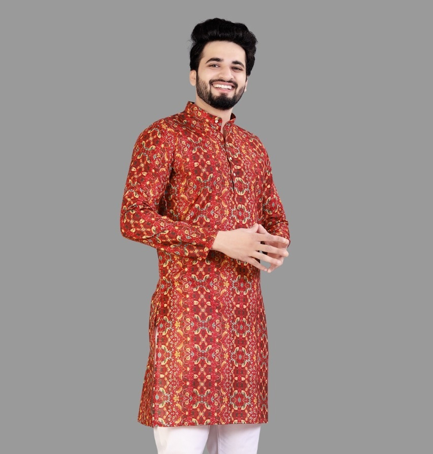 Civanth Swirling floral Print Kurtha