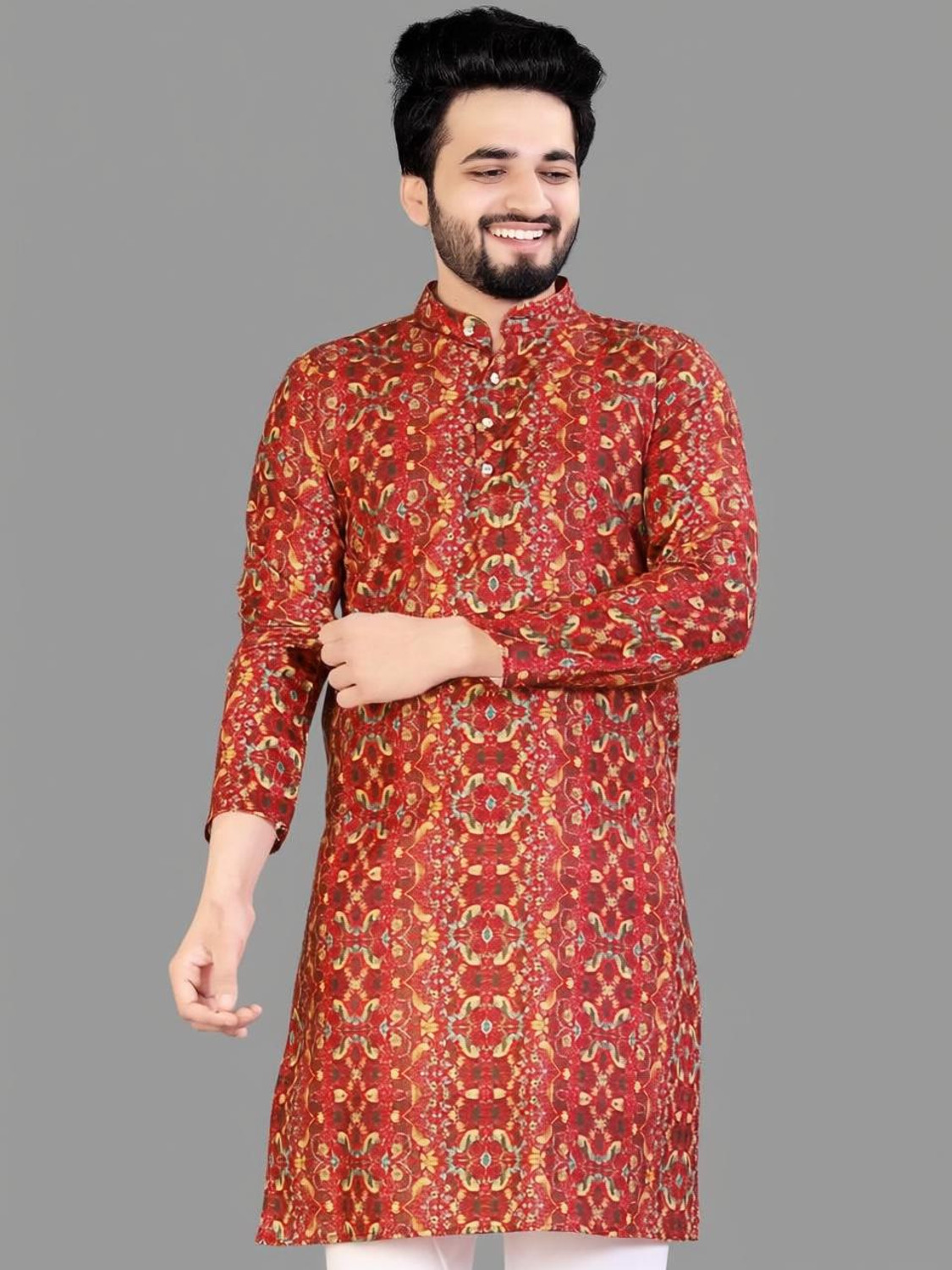 Civanth Swirling floral Print Kurtha