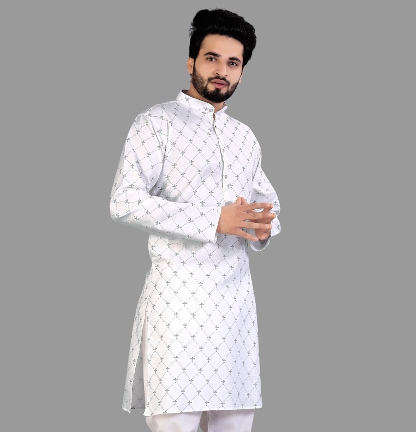 Civanth Lattice pattern Print Kurtha