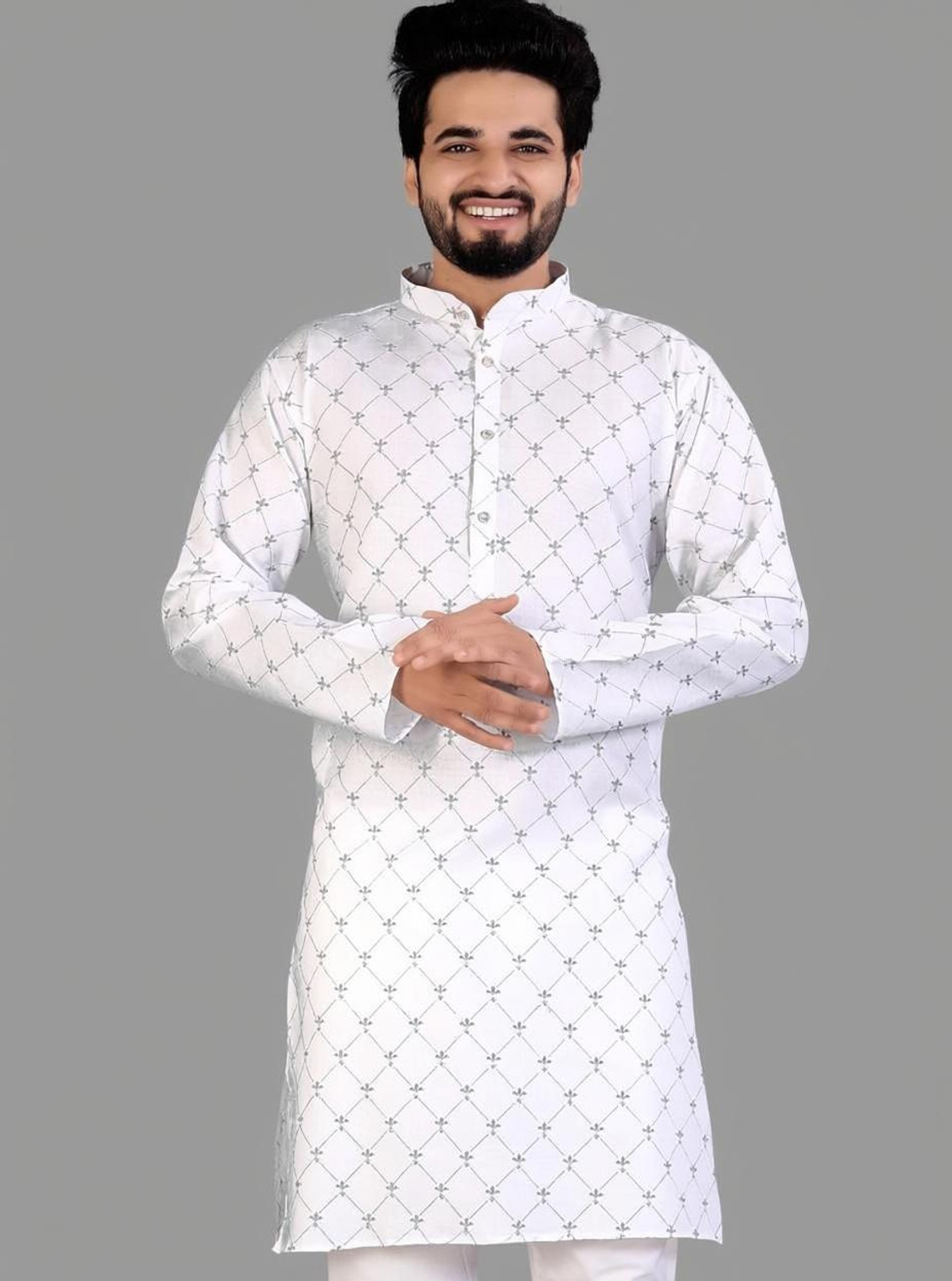 Civanth Lattice pattern Print Kurtha