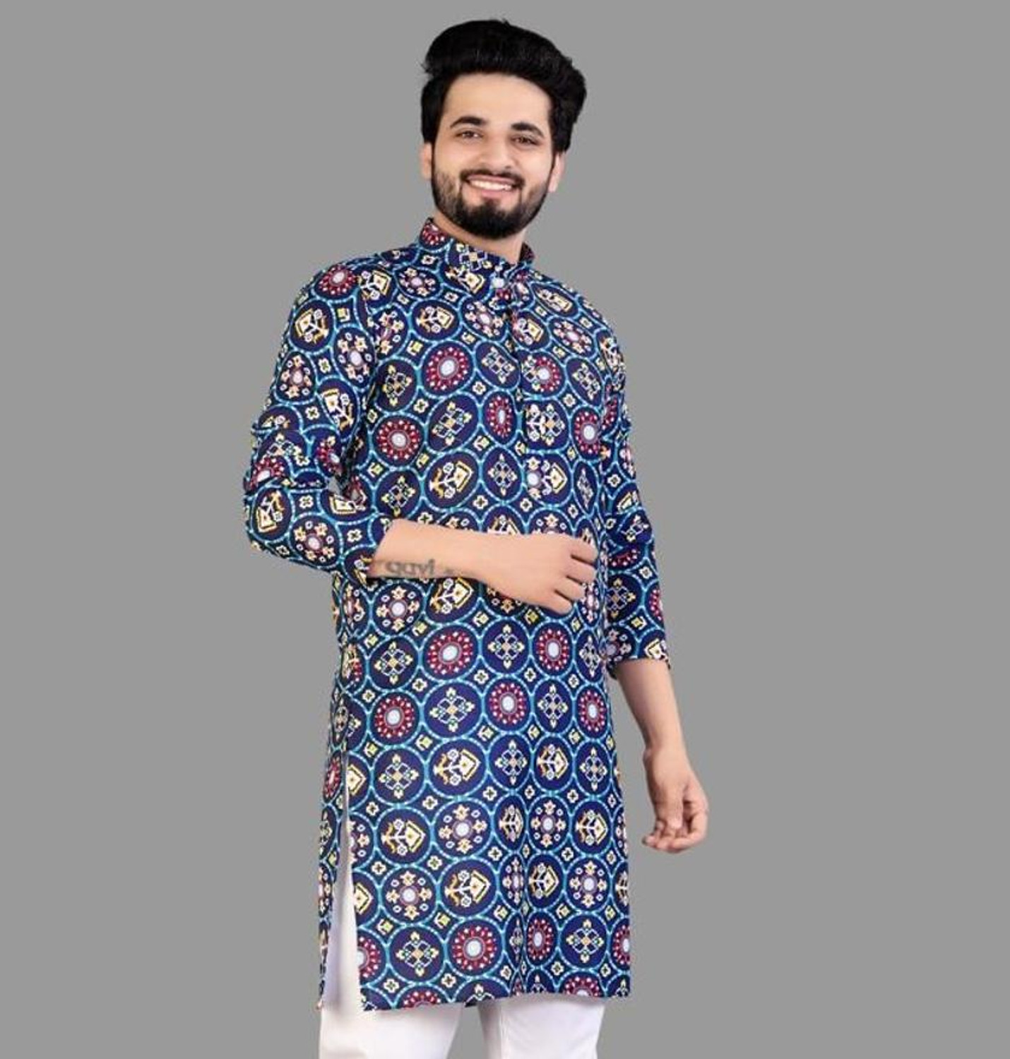 Civanth Ajkrakh-Inspired Motifs Printed Kurta