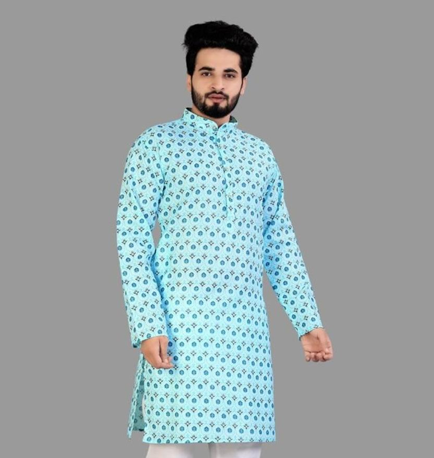 Civanth Block-print style motif Print Kurtha