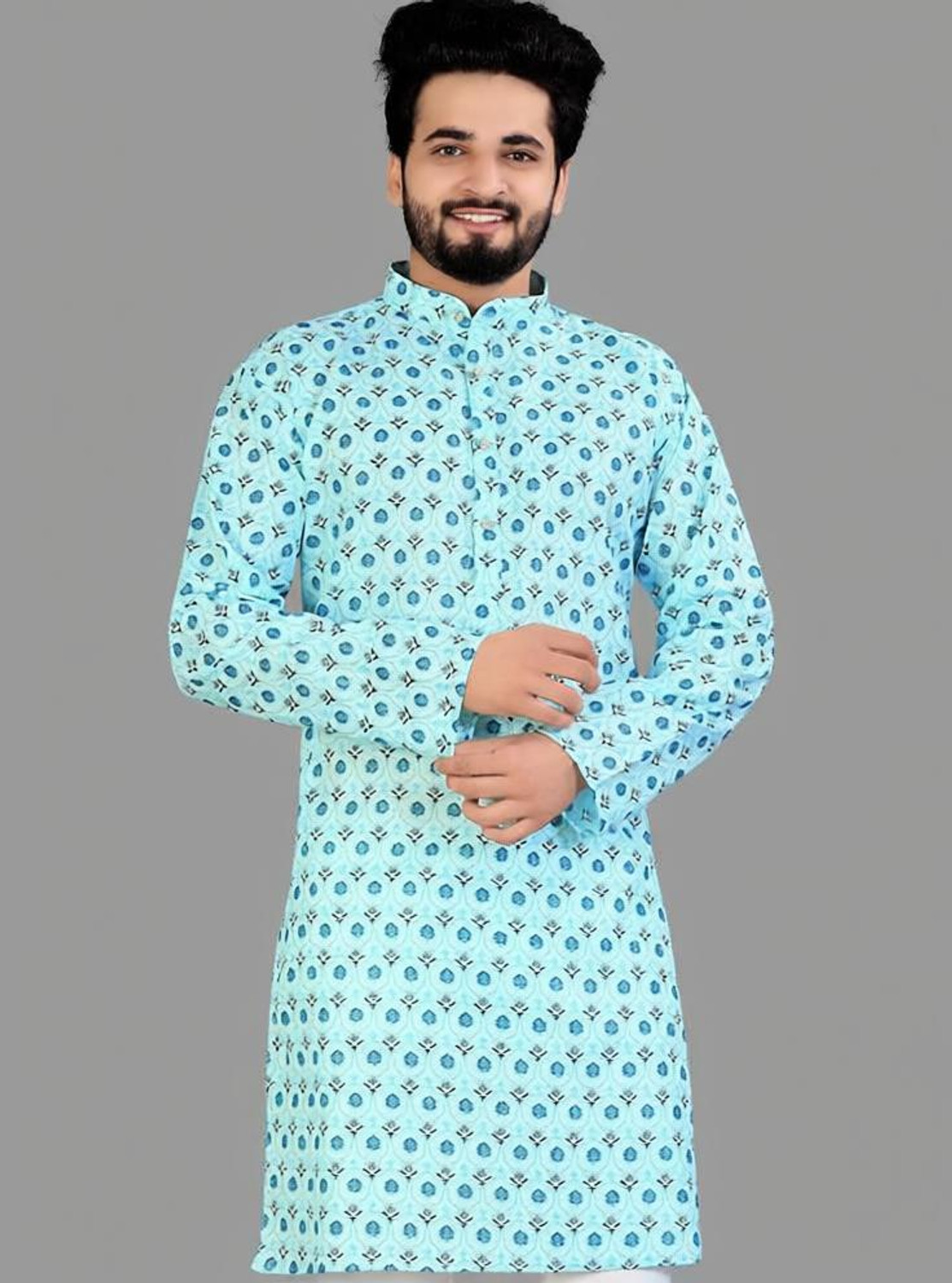Civanth Block-print style motif Print Kurtha