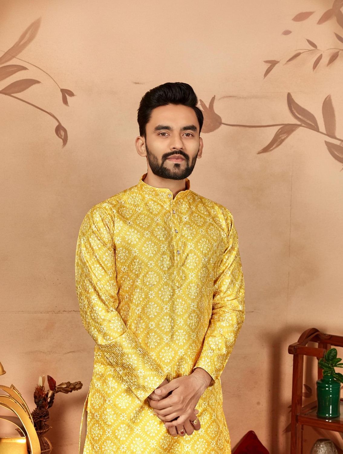 Civanth Bandhani-Inspired Print Kurtha