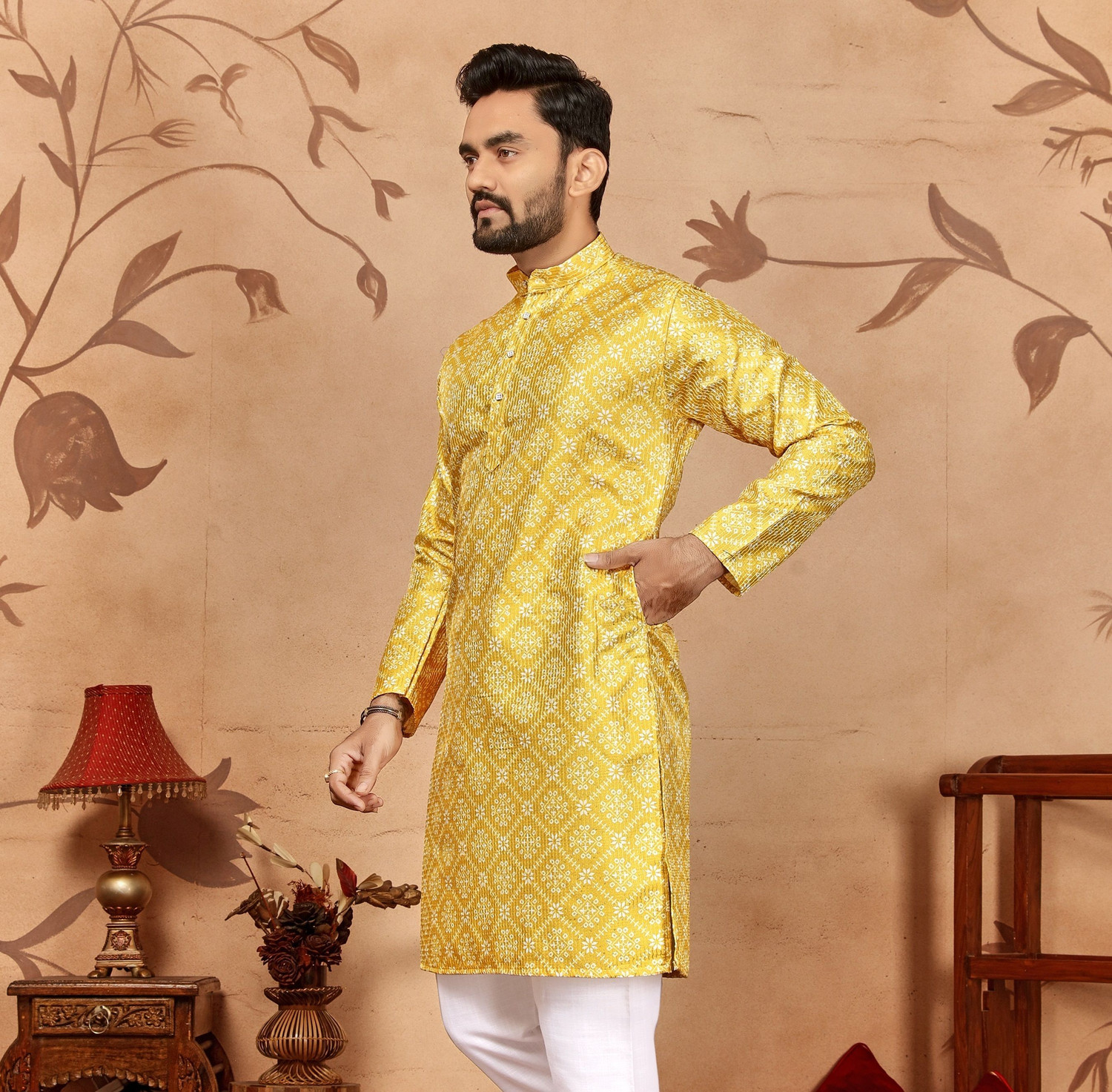 Civanth Bandhani-Inspired Print Kurtha