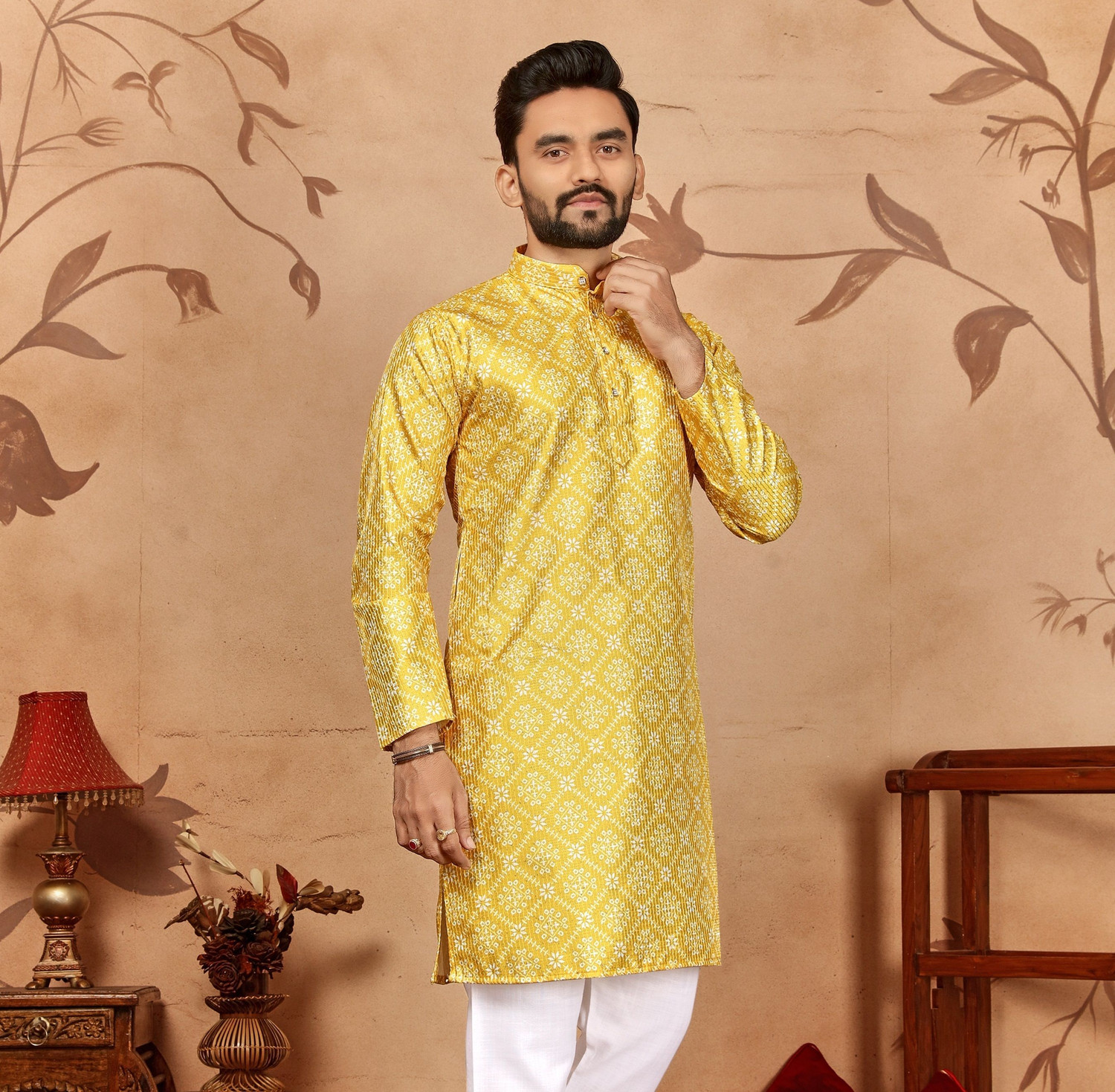 Civanth Bandhani-Inspired Print Kurtha