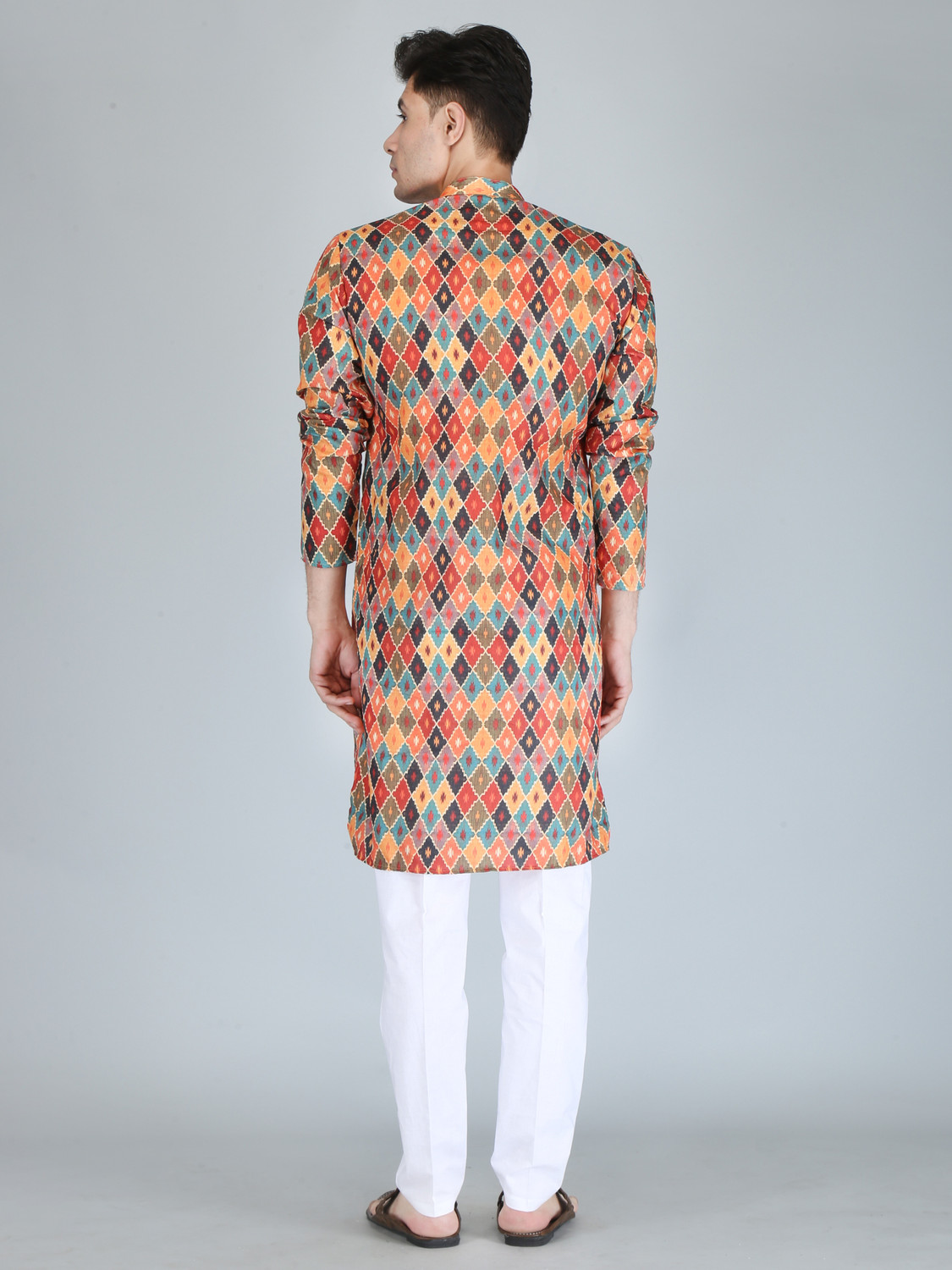 Festivo Harlequin-style geometric Print Kurtha Set
