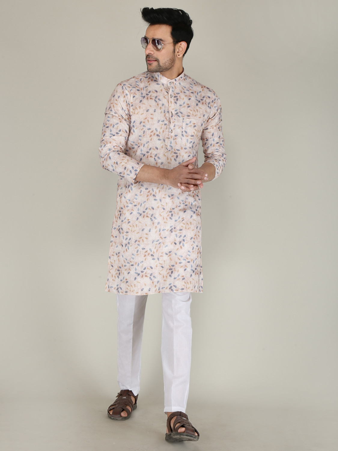 Festivo multicolored leaf-inspired Print Kurtha