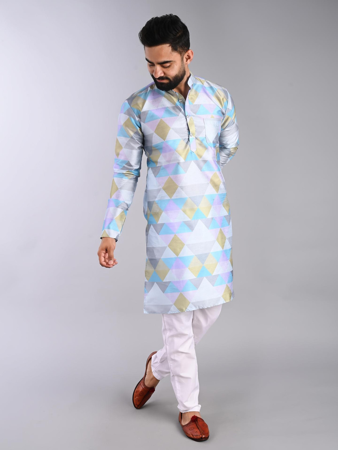 Festivo All-Over Diamond Print Kurtha Set