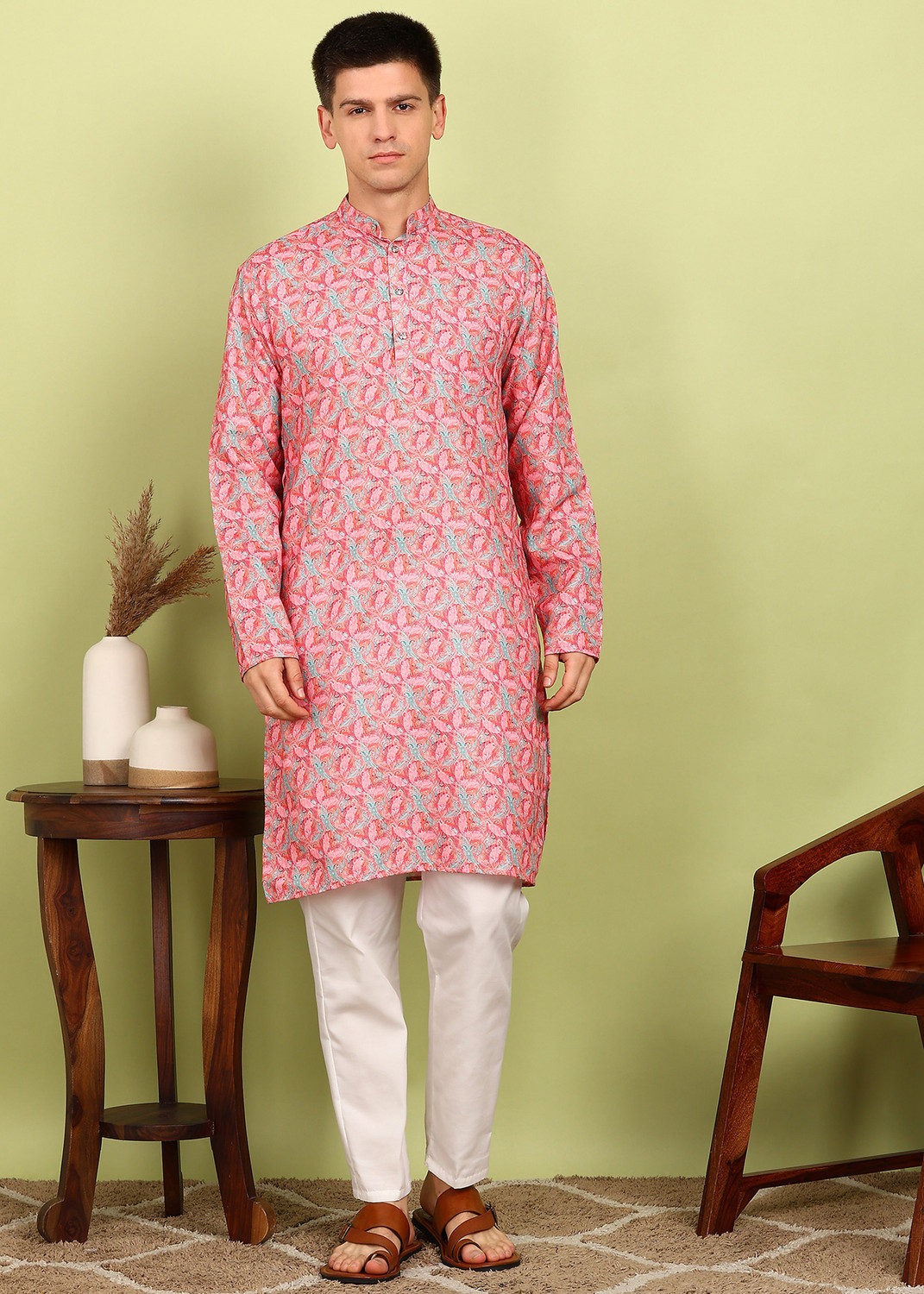 Festivo Floral or botanical print Kurtha Set