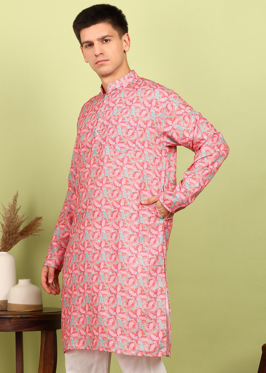 Festivo Floral or botanical print Kurtha Set