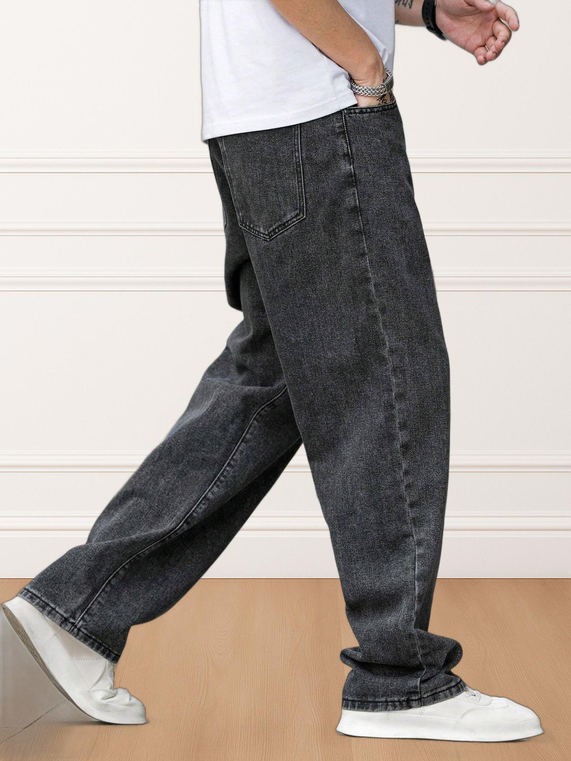Metronex  Solid Denim Loose Fit Jeans