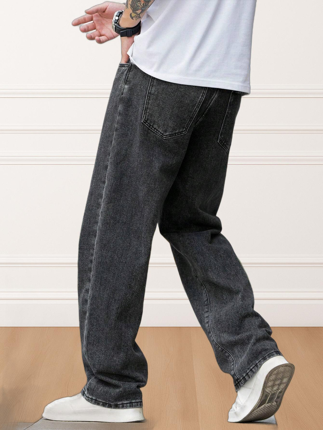 Metronex  Solid Denim Loose Fit Jeans