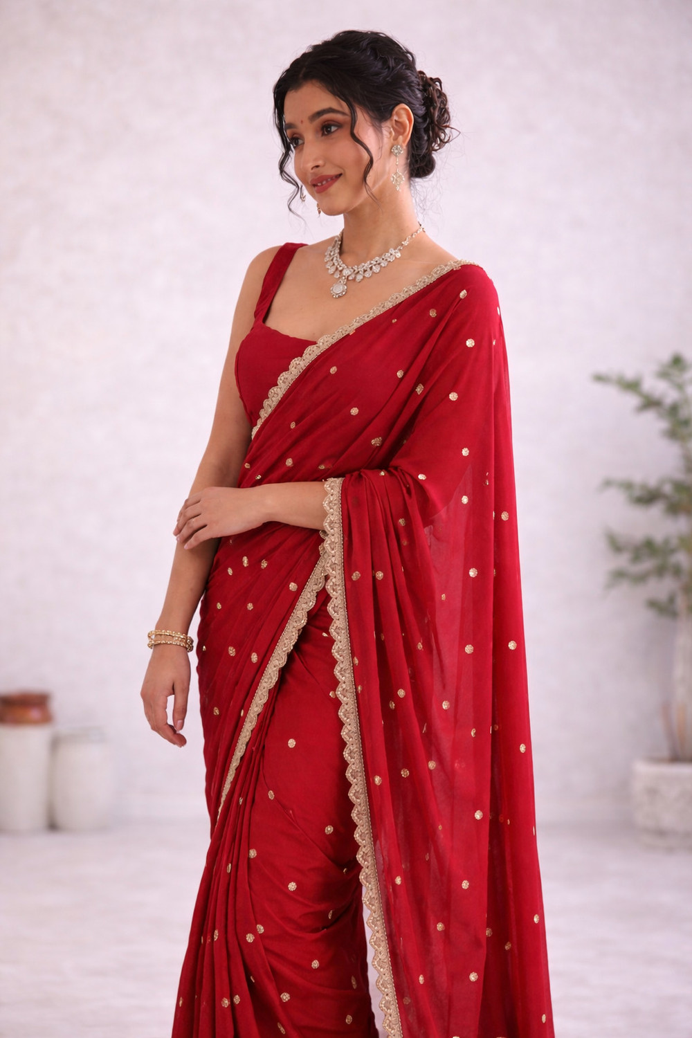 Navisha  Embellished Bollywood Chiffon Saree 
