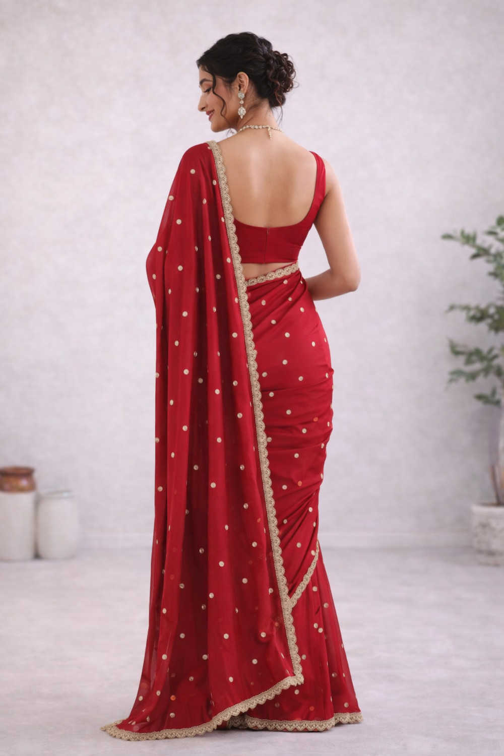 Navisha  Embellished Bollywood Chiffon Saree 