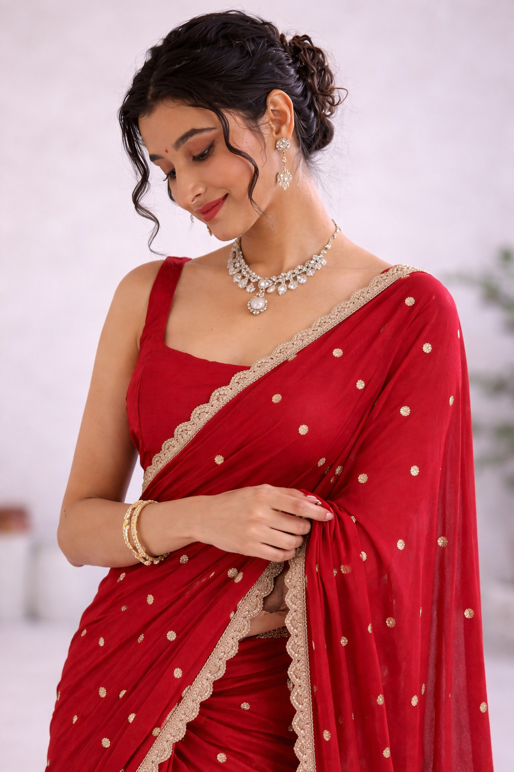 Navisha  Embellished Bollywood Chiffon Saree 