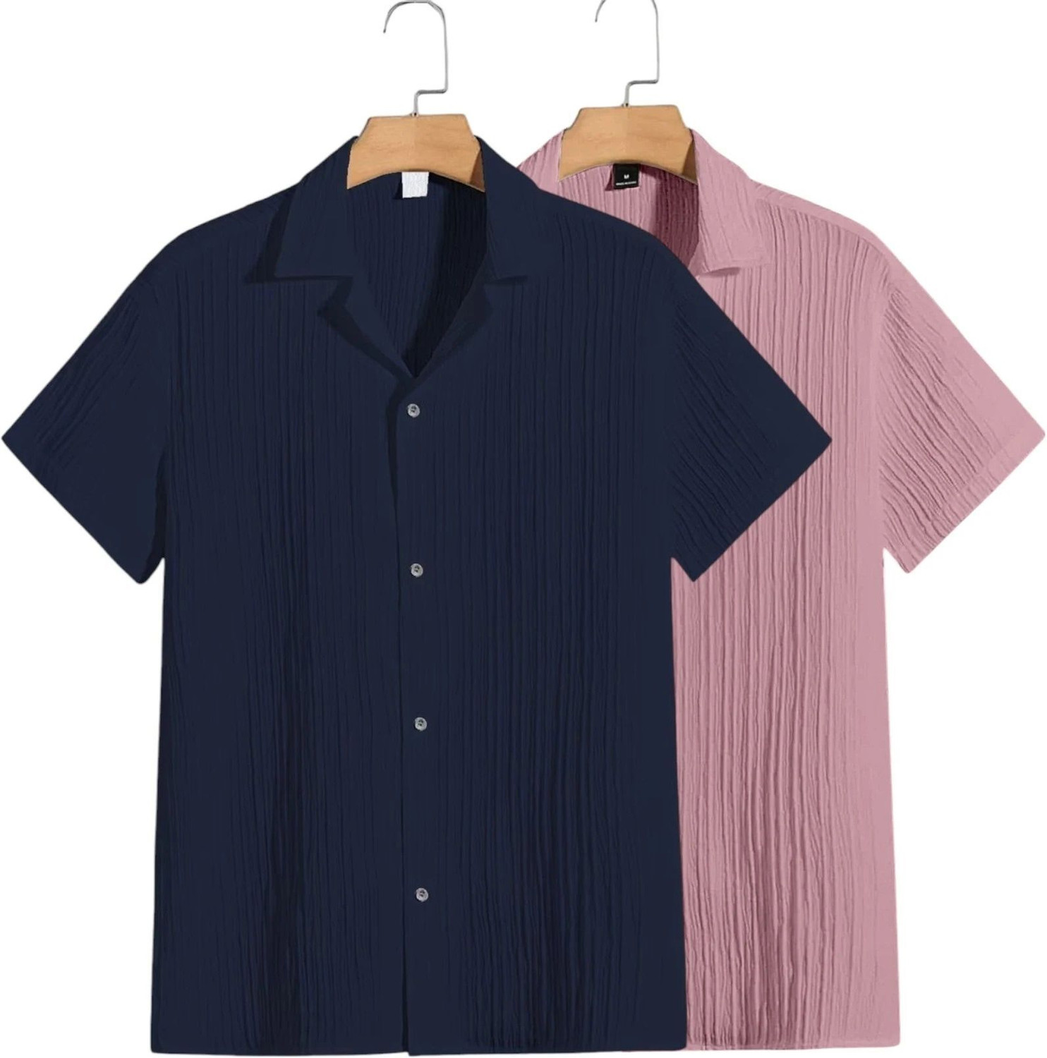 Vertical crinkle plissé shirt