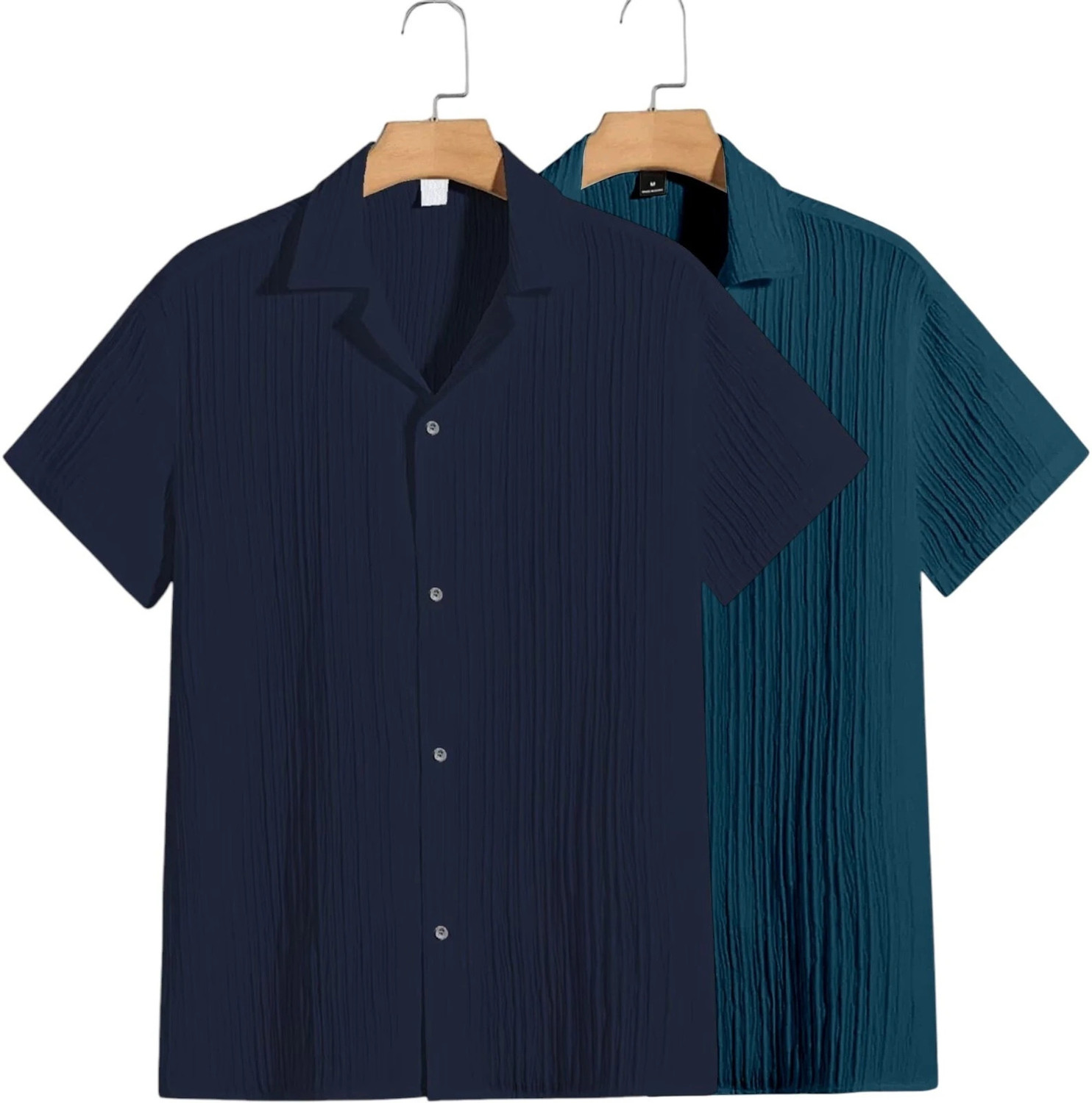 Vertical crinkle plissé shirt