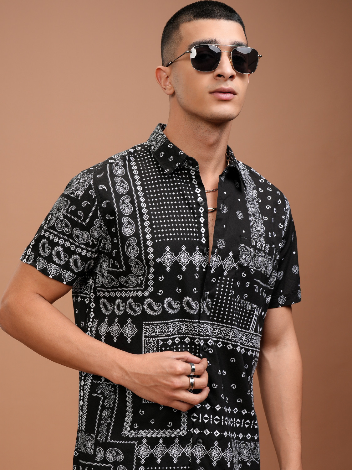Havric Bandana print short sleeve shirt