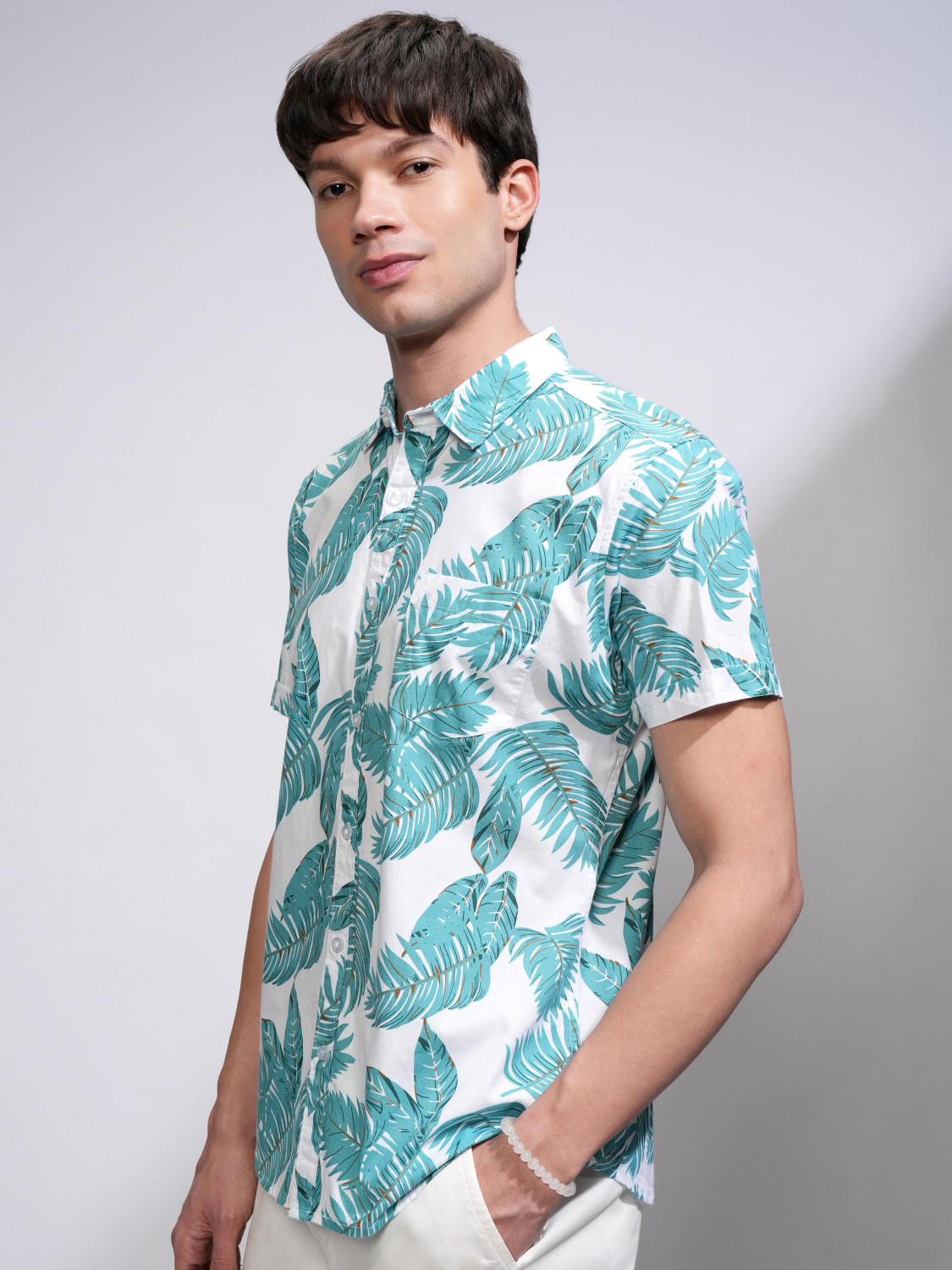 Havric Tropical leaf print shirt