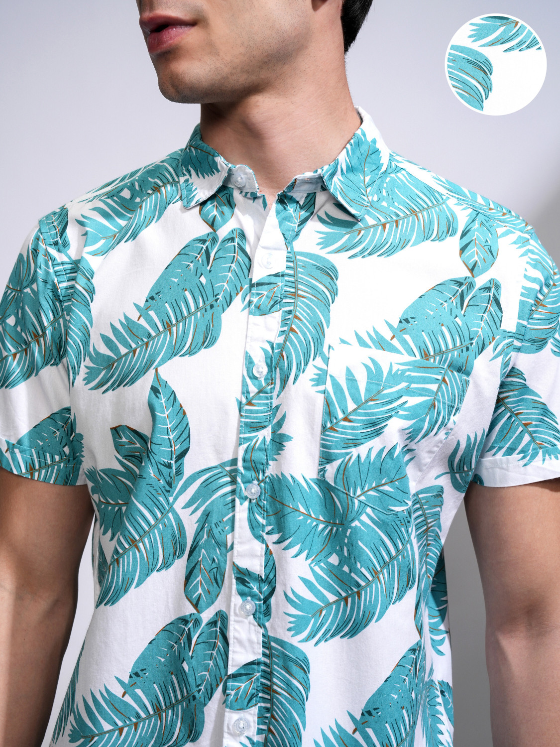Havric Tropical leaf print shirt