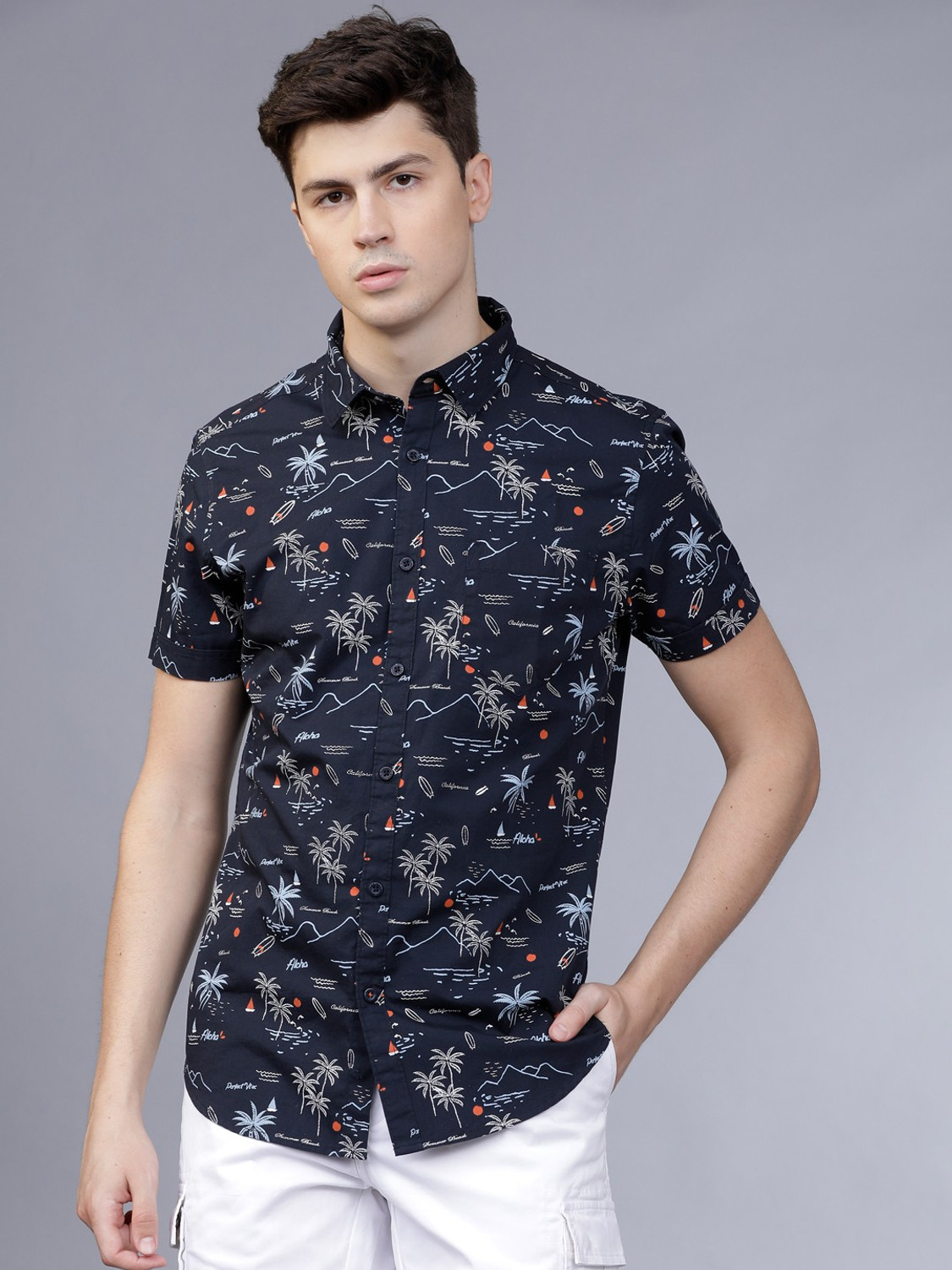 Havric Mountain print resort shirt