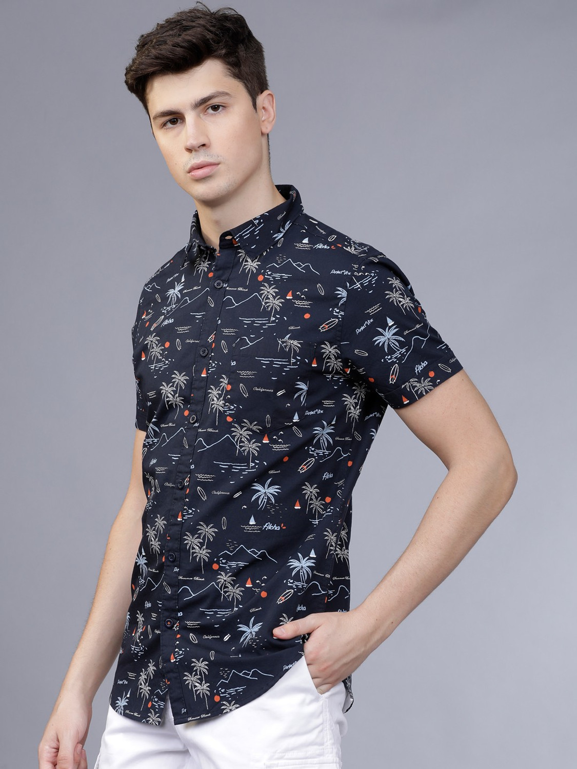 Havric Mountain print resort shirt