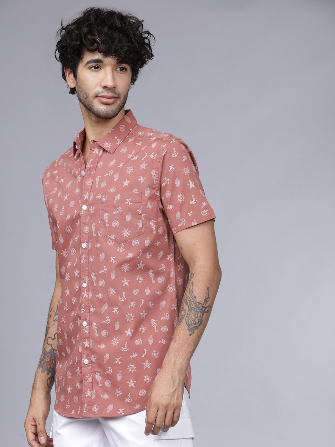 Havric Seahorse and anchor print shirt