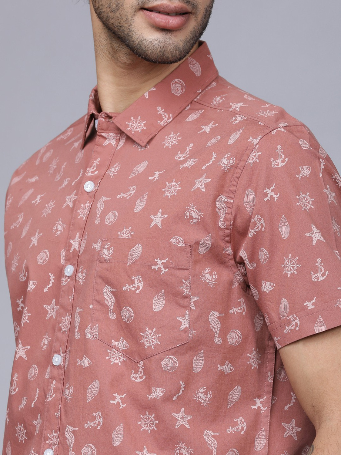 Havric Seahorse and anchor print shirt