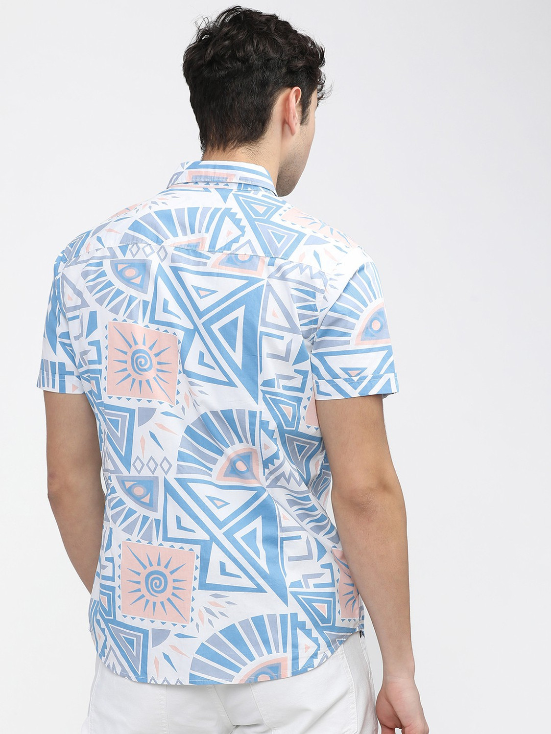 Havric Geometric sun print short sleeve shirt