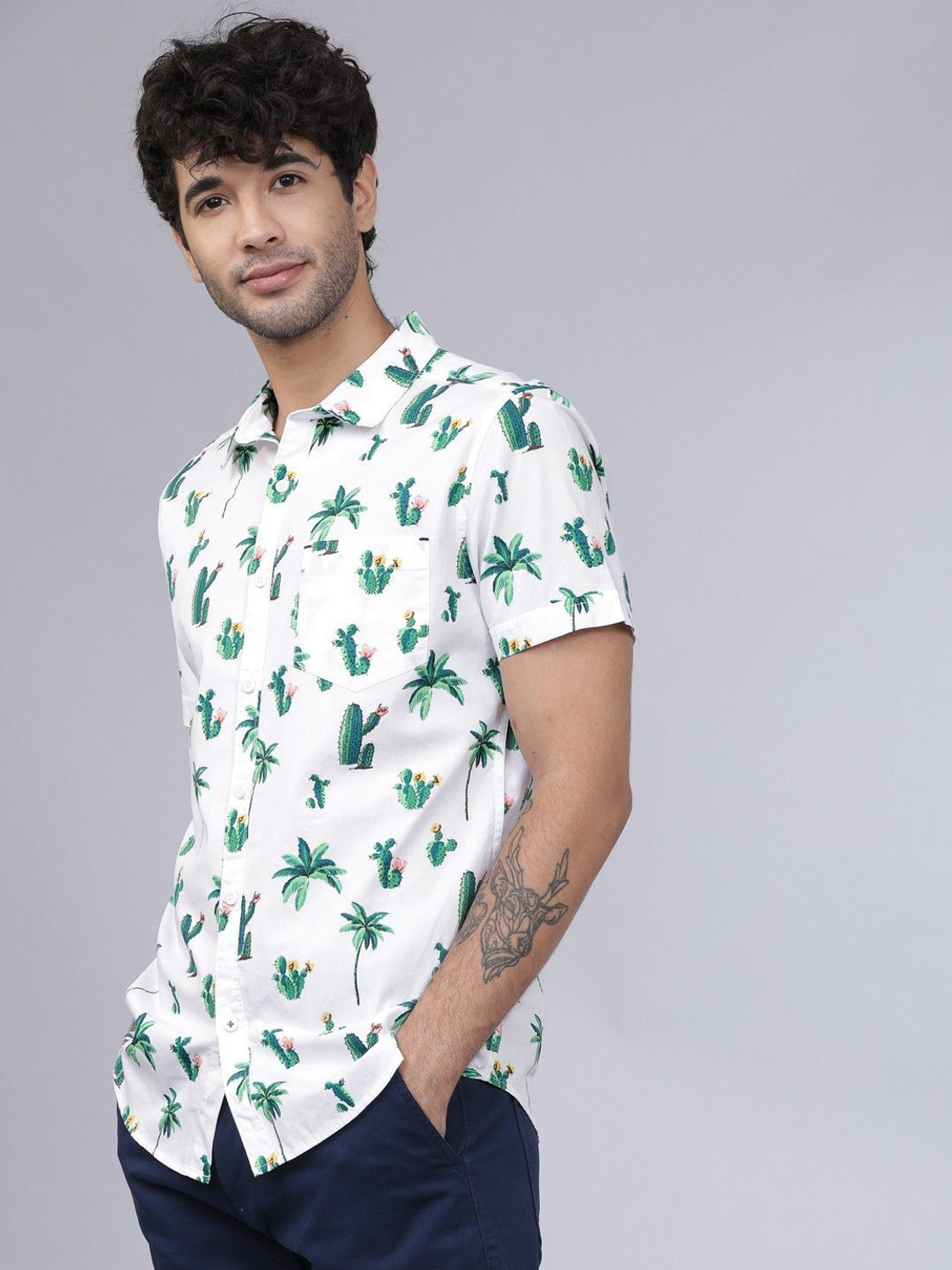 Cactus tree graphic resort shirt