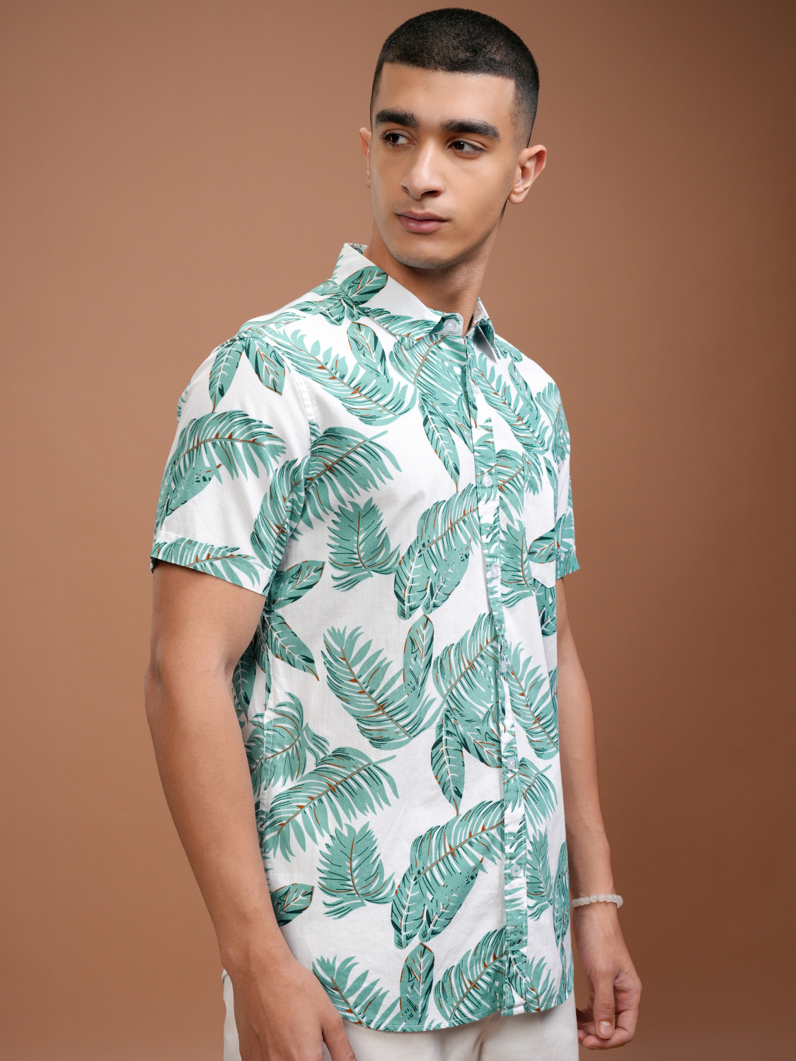 Havric Salmon micro-floral shirt