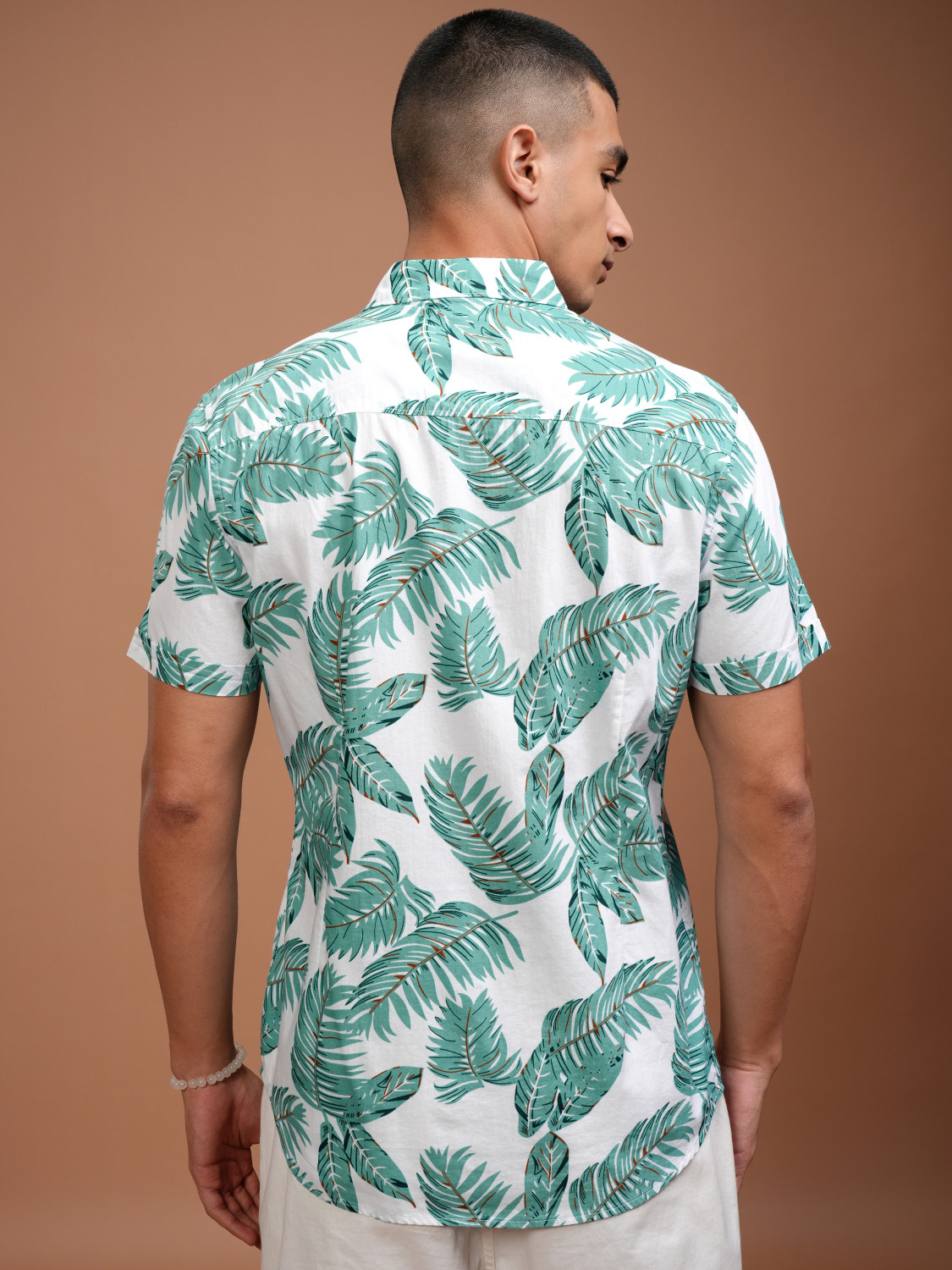 Havric Salmon micro-floral shirt